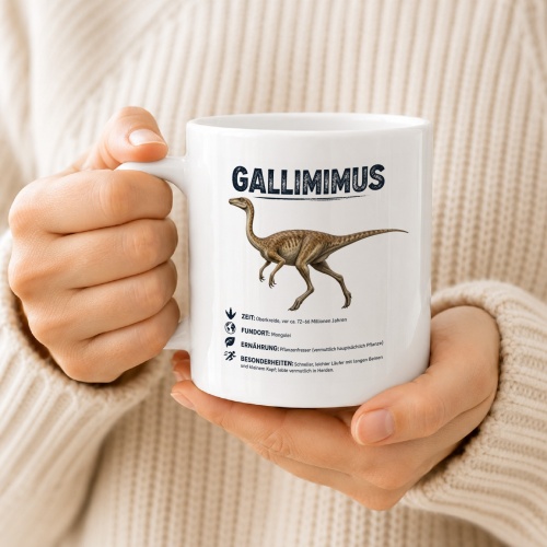 Tasse »Gallimimus – Dinosaurier Info«