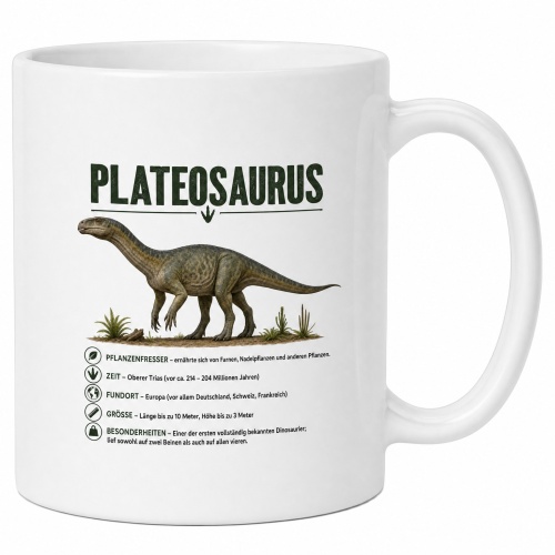 Tasse »Plateosaurus – Dinosaurier Info«