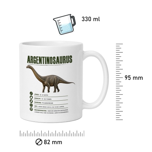 Tasse »Argentinosaurus – Dinosaurier-Fakten«