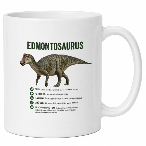 Tasse »Edmontosaurus mit Dino-Fakten«