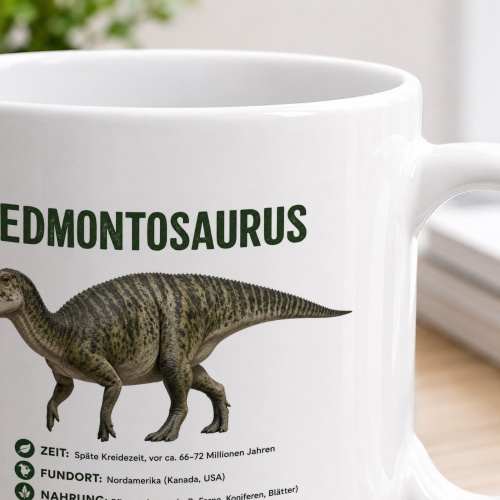 Tasse »Edmontosaurus mit Dino-Fakten«