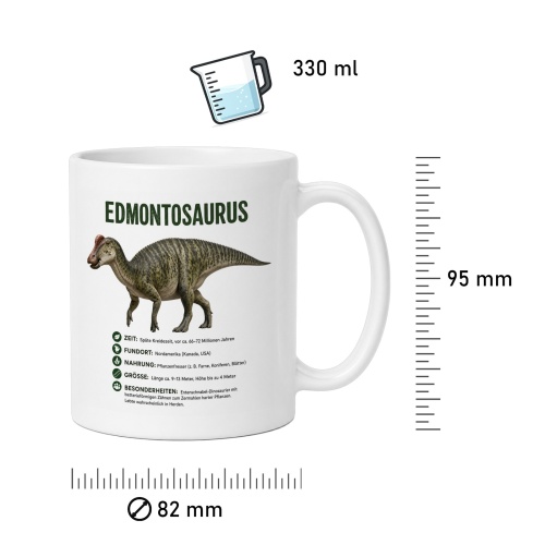 Tasse »Edmontosaurus mit Dino-Fakten«