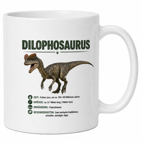 Tasse »Dilophosaurus Dinosaurier-Info«