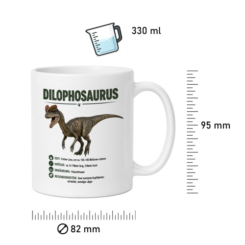 Tasse »Dilophosaurus Dinosaurier-Info«