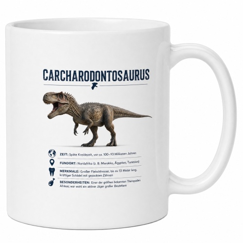 Tasse »Carcharodontosaurus Dino-Wissen«