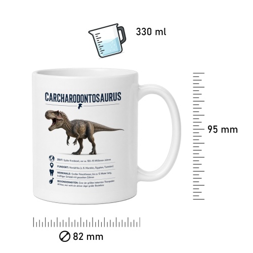 Tasse »Carcharodontosaurus Dino-Wissen«