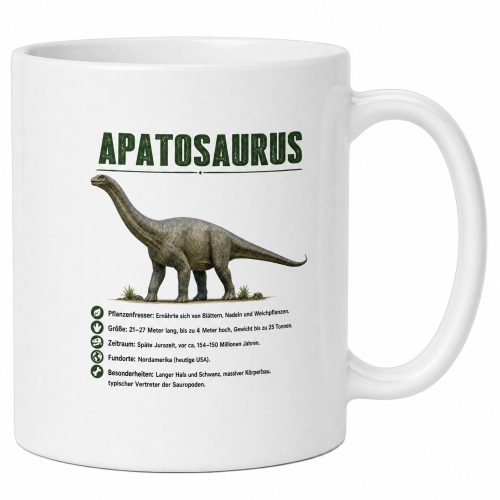 Tasse »Apatosaurus – Dinosaurier Fakten«