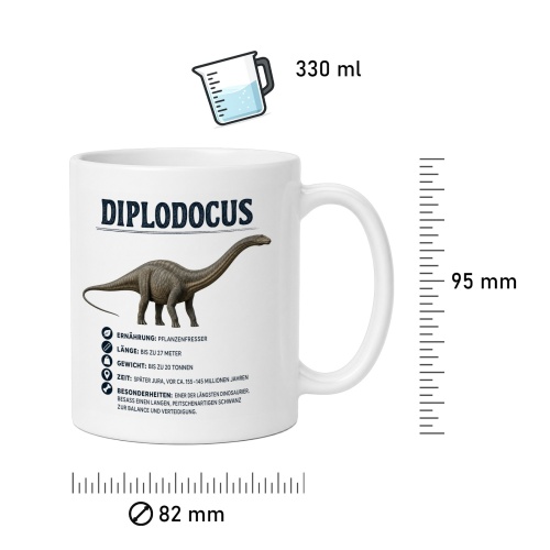 Tasse »Diplodocus Dinosaurier-Wissen«