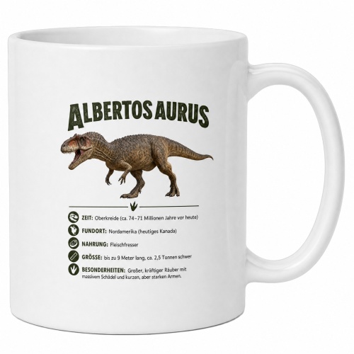 Tasse »Albertosaurus – Dinosaurier Fakten«