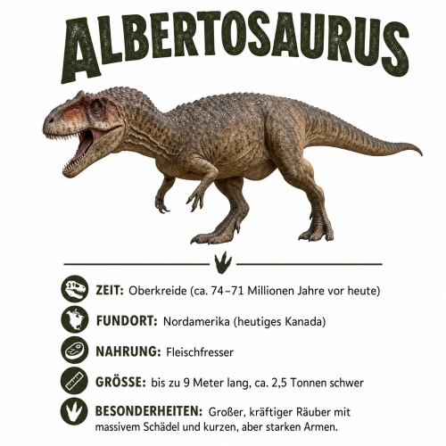Tasse »Albertosaurus – Dinosaurier Fakten«