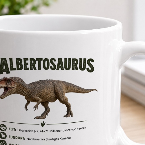 Tasse »Albertosaurus – Dinosaurier Fakten«