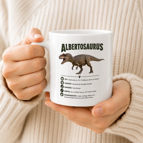 Tasse »Albertosaurus – Dinosaurier Fakten«