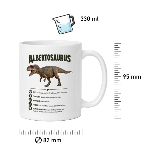 Tasse »Albertosaurus – Dinosaurier Fakten«