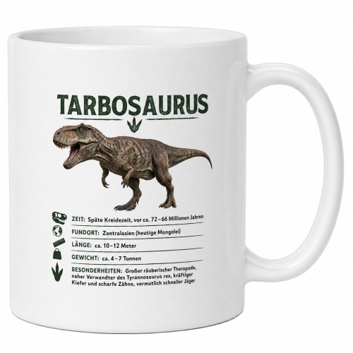 Tasse »Tarbosaurus – Dinosaurier Info«