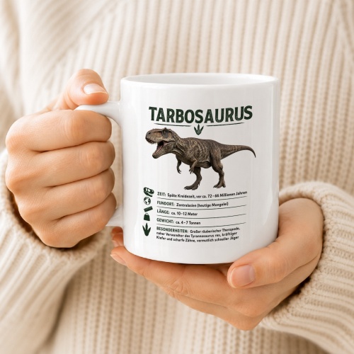 Tasse »Tarbosaurus – Dinosaurier Info«