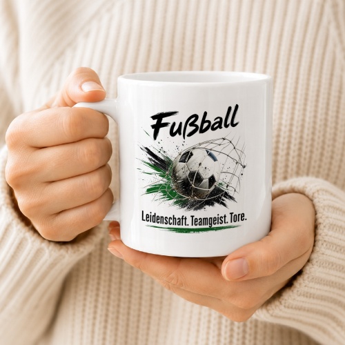 Tasse »Fußball – Leidenschaft. Teamgeist. Tore.«