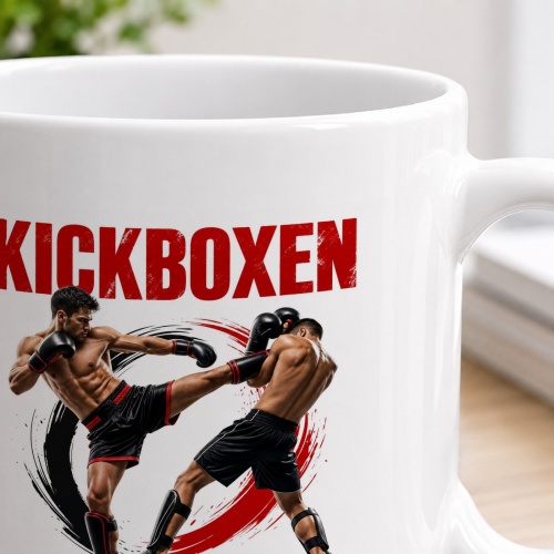 Tasse »Kickboxen – Kraft. Technik. Respekt.«