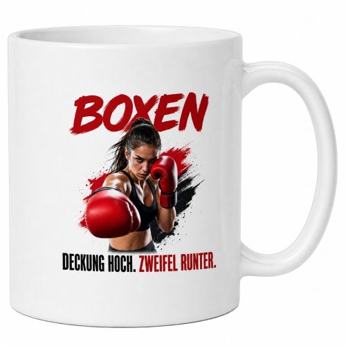 Tasse »Boxen – Deckung hoch. Zweifel...