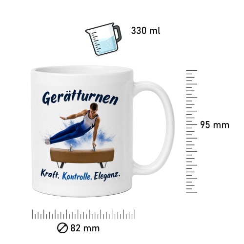 Tasse »Gerätturnen – Kraft. Kontrolle. Eleganz.«