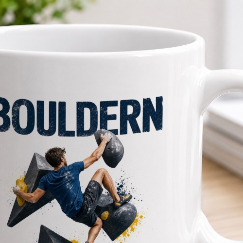 Tasse »Bouldern – Kraft. Technik. Problemlösung.«