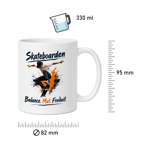 Tasse »Skateboarden – Balance. Mut. Freiheit.«