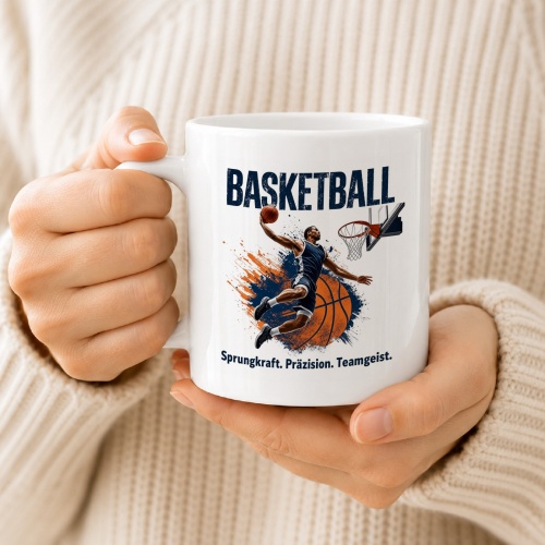 Tasse »Basketball - Sprungkraft. Präzision. Teamgeist.«