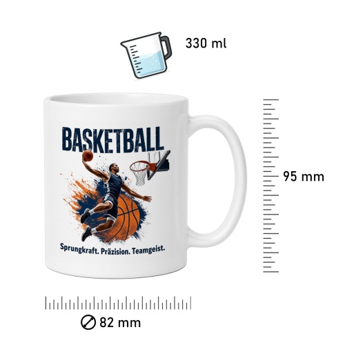 Tasse »Basketball - Sprungkraft. Präzision. Teamgeist.«