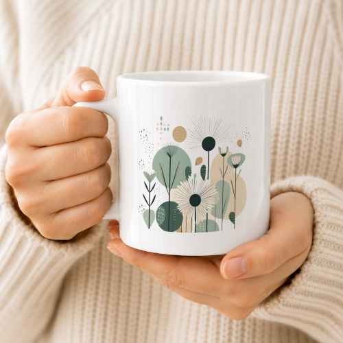 Tasse »Modern Botanical - Olive«