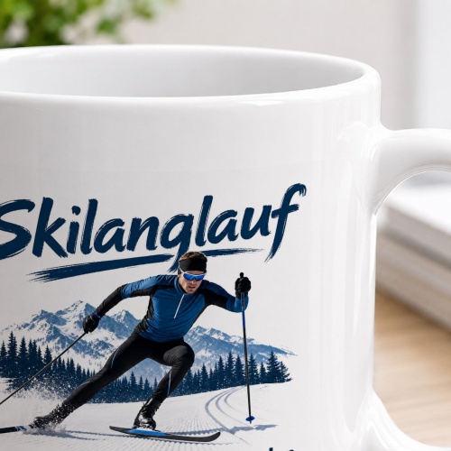 Tasse »Skilanglauf – Spur halten. Grenzen überwinden.«