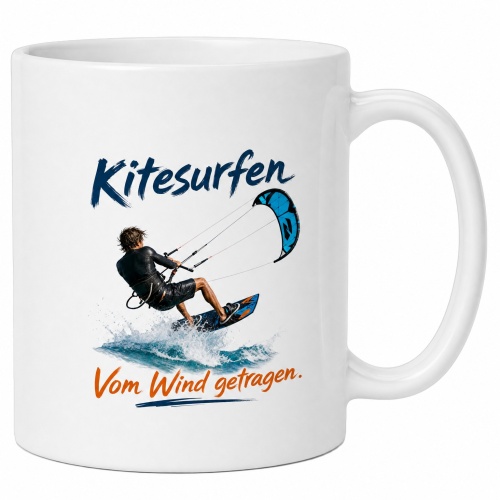 Tasse »Kitesurfen – Vom Wind getragen«