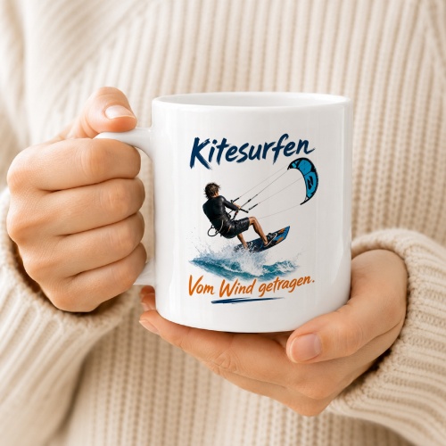 Tasse »Kitesurfen – Vom Wind getragen«
