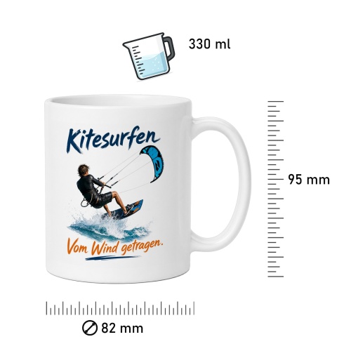 Tasse »Kitesurfen – Vom Wind getragen«