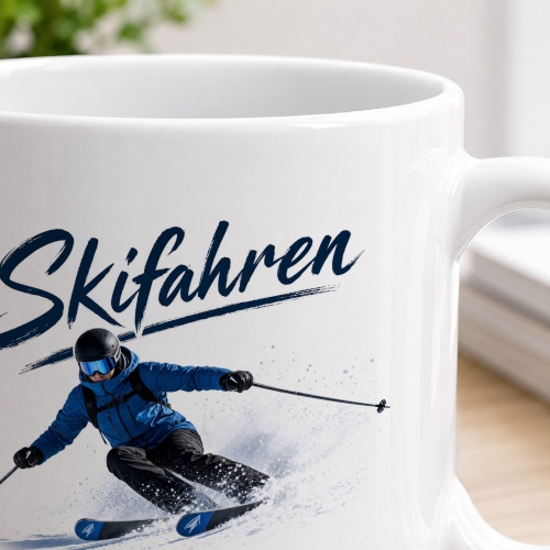 Tasse »Skifahren – Schnee. Tempo. Freiheit.«