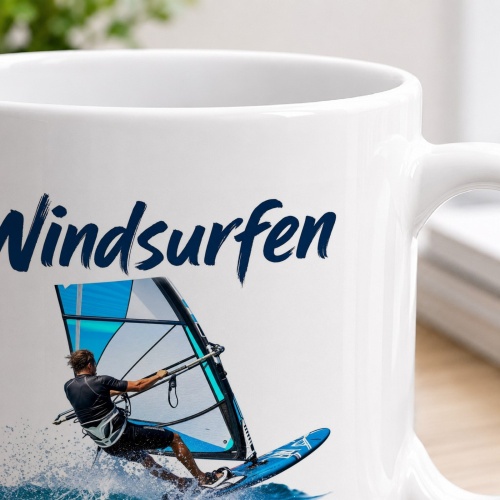 Tasse »Windsurfen – Wind. Wasser. Geschwindigkeit.«