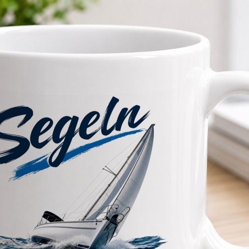 Tasse »Segeln – Wind im Segel. Freiheit im Kopf.«