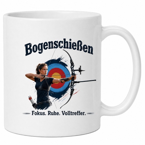 Tasse »Bogenschiessen – Fokus. Ruhe....