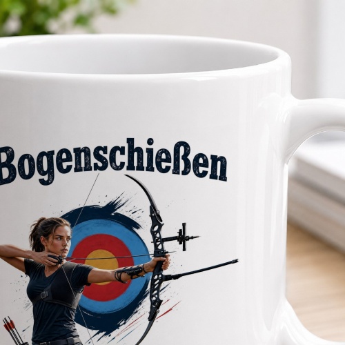 Tasse »Bogenschiessen – Fokus. Ruhe. Volltreffer.«