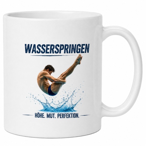 Tasse »Wasserspringen – Höhe. Mut....
