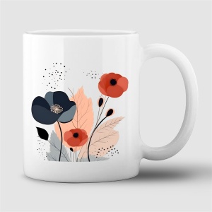 Tasse "Terracotta Red Floral"