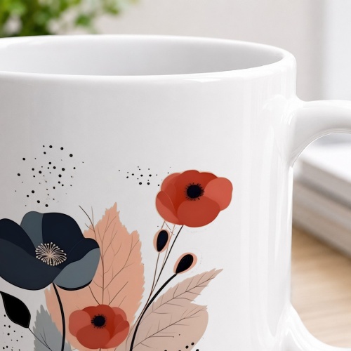 Tasse »Terracotta Red Floral«