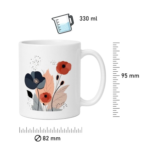 Tasse »Terracotta Red Floral«
