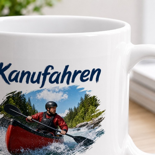 Tasse »Kanufahren – Paddeln. Freiheit. Natur.«