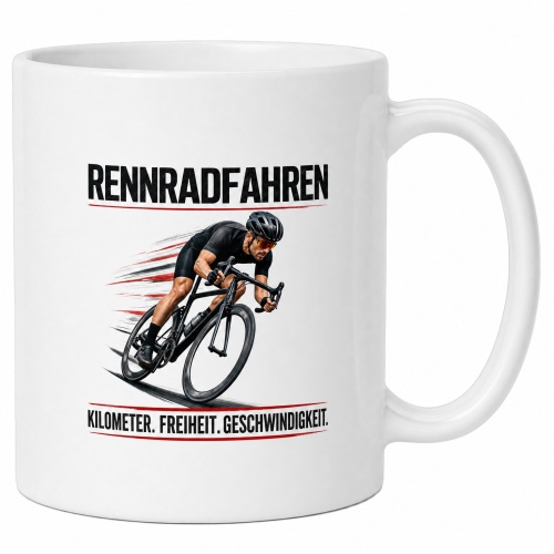 Tasse »Rennradfahren – Kilometer. Freiheit....