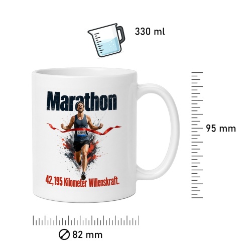 Tasse »Marathon – 42,195 Kilometer Willenskraft«