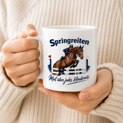 Tasse »Springreiten – Mut über jedes Hindernis«