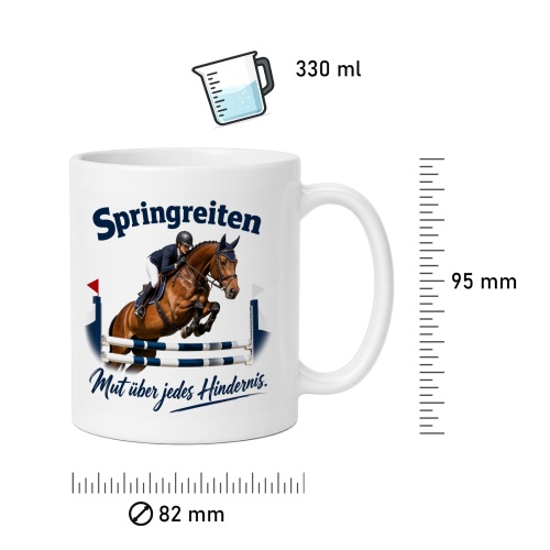 Tasse »Springreiten – Mut über jedes Hindernis«