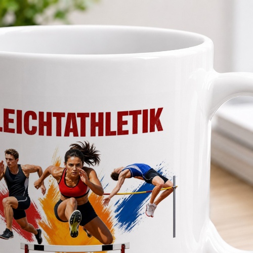 Tasse »Leichtathletik – Schneller. Höher. Weiter.«