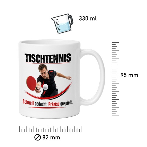 Tasse »Tischtennis – Schnell gedacht. Präzise gespielt.«