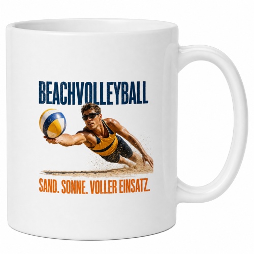 Tasse »BEACHVOLLEYBALL – Sand. Sonne. Voller...