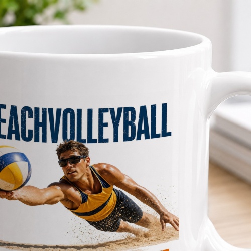 Tasse »BEACHVOLLEYBALL – Sand. Sonne. Voller Einsatz.«